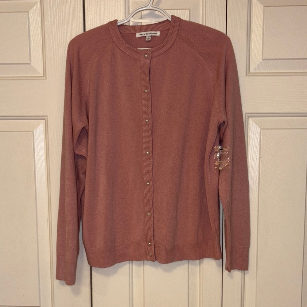 Mercer Street Studio Dusty Rose Button-Up Cardigan